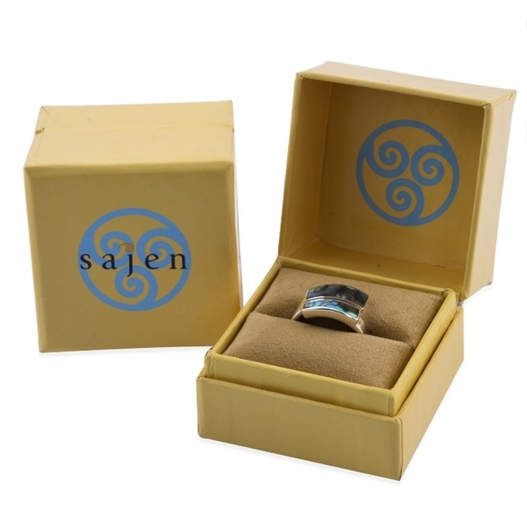 NWT Sajen Silver Abalone Shell Bypass Ring in Sterling Silver Size 5 - Picture 11 of 13